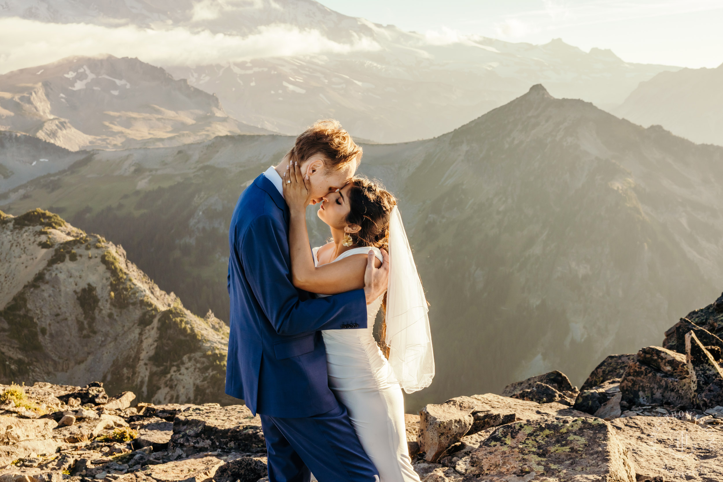 Mount Rainier adventure engagement by Seattle adventure wedding photographer James Thomas Long Photography