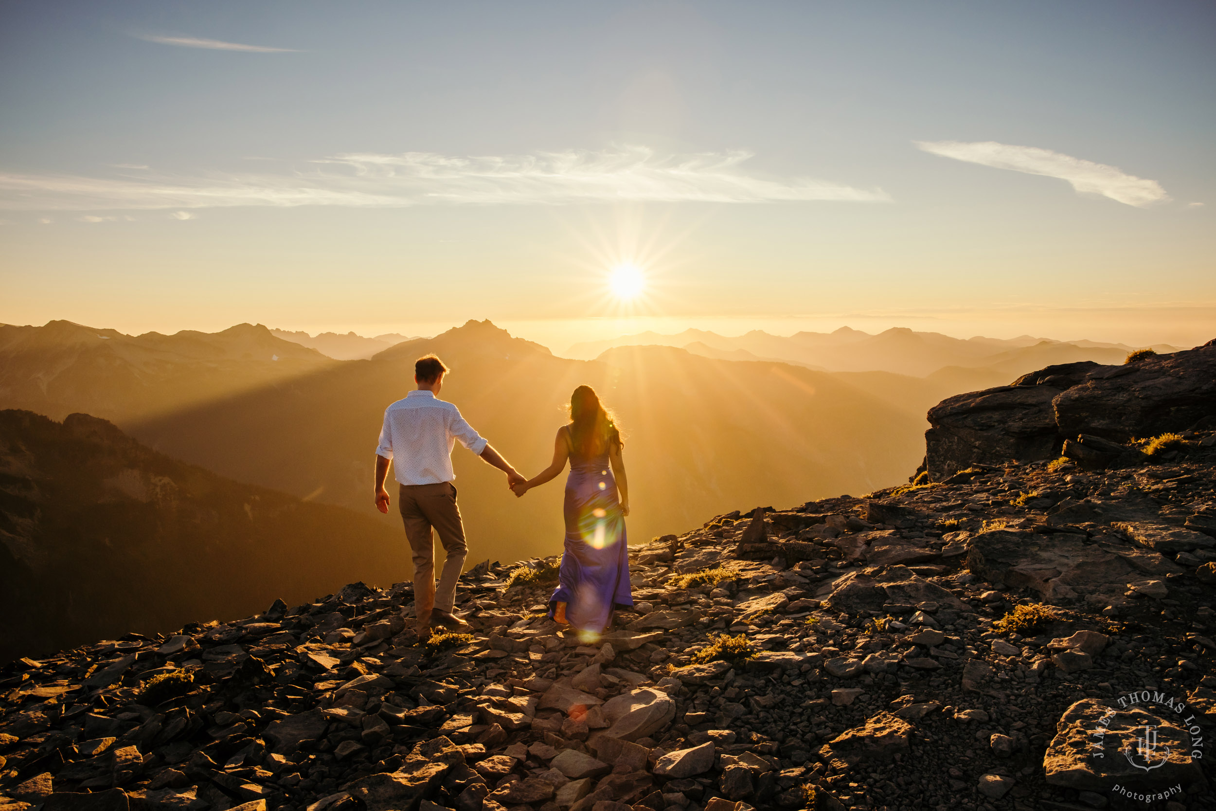 Mount Rainier adventure engagement by Seattle adventure wedding photographer James Thomas Long Photography