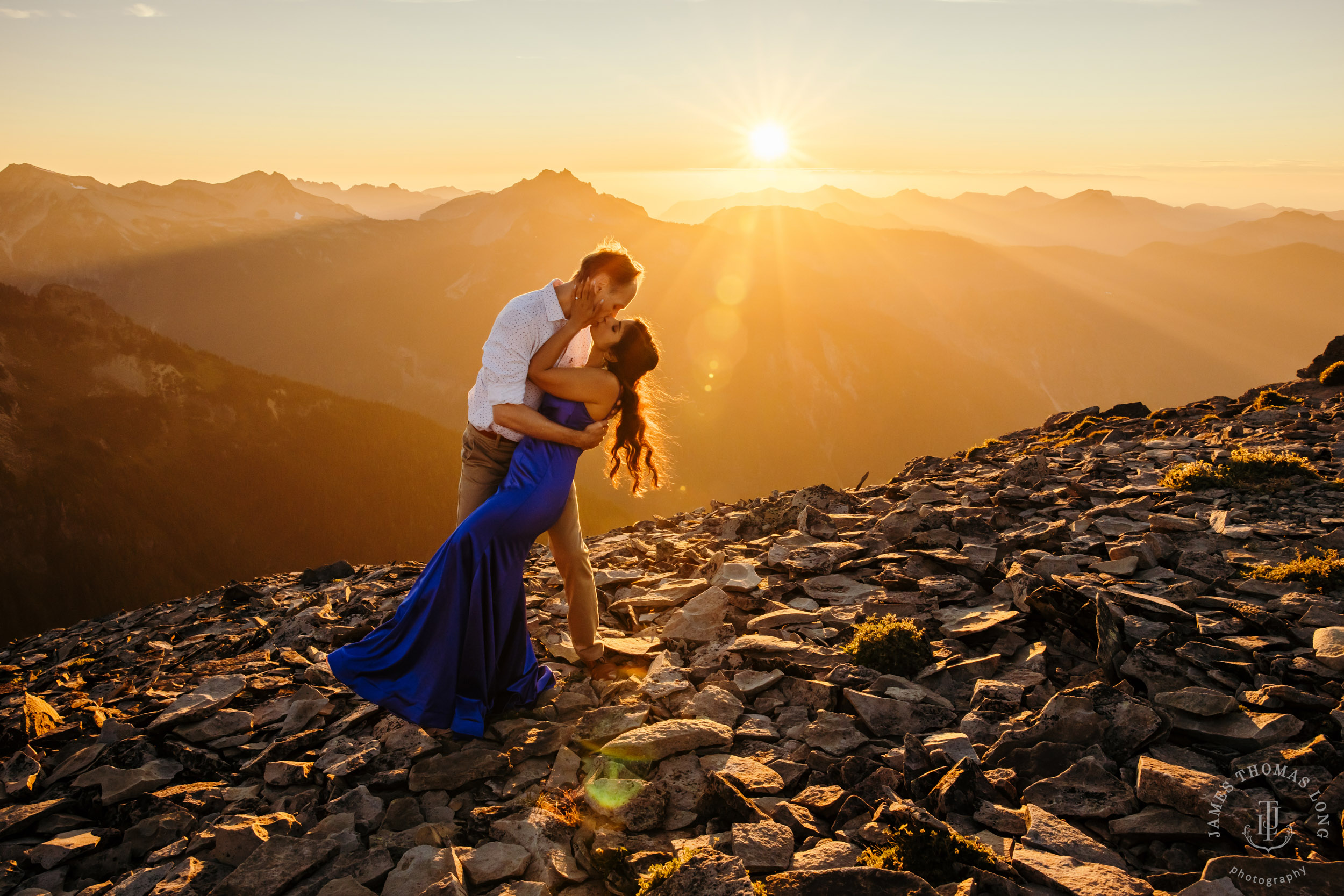 Mount Rainier adventure engagement by Seattle adventure wedding photographer James Thomas Long Photography