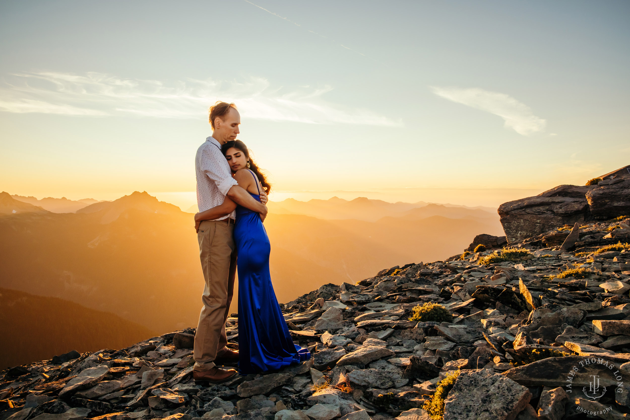 Mount Rainier adventure engagement by Seattle adventure wedding photographer James Thomas Long Photography