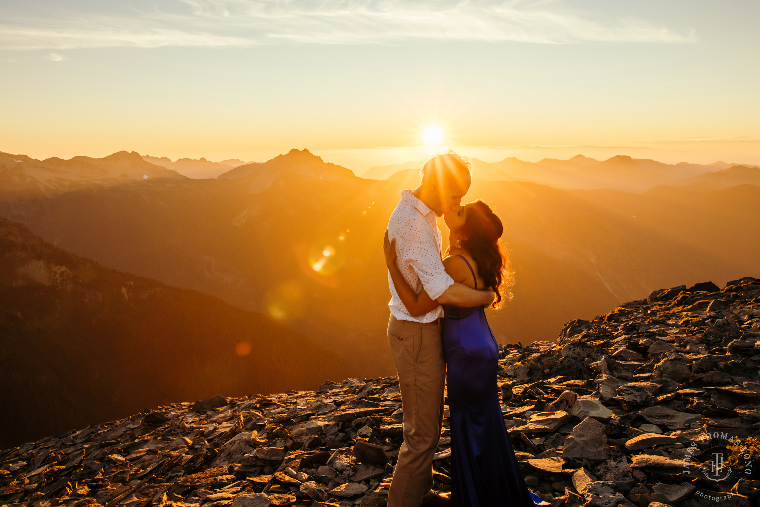 Mount Rainier adventure engagement by Seattle adventure wedding photographer James Thomas Long Photography