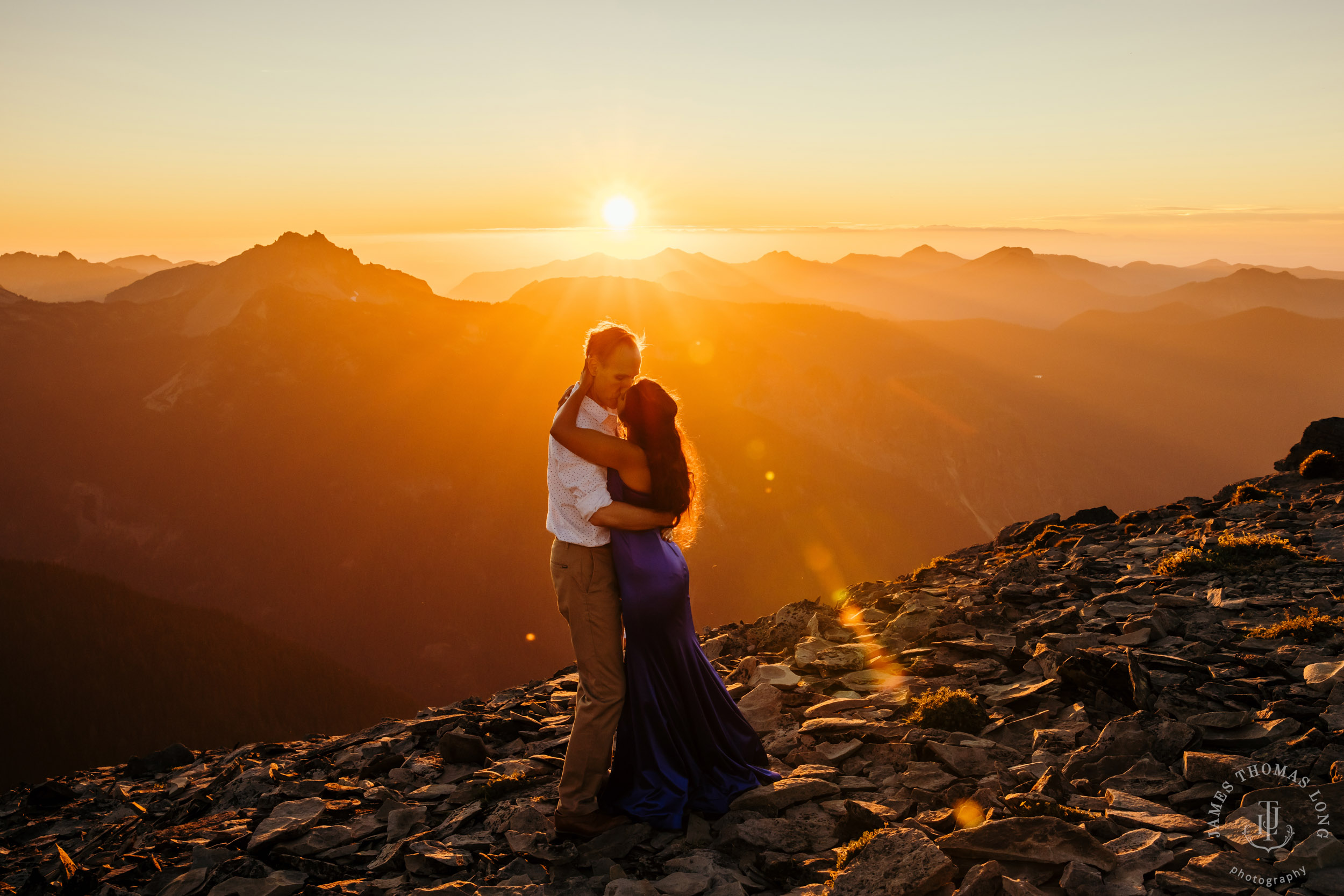 Mount Rainier adventure engagement by Seattle adventure wedding photographer James Thomas Long Photography