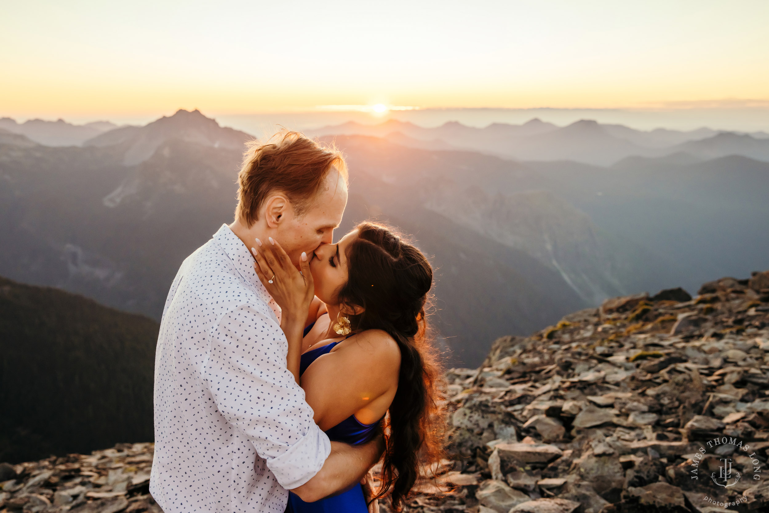 Mount Rainier adventure engagement by Seattle adventure wedding photographer James Thomas Long Photography