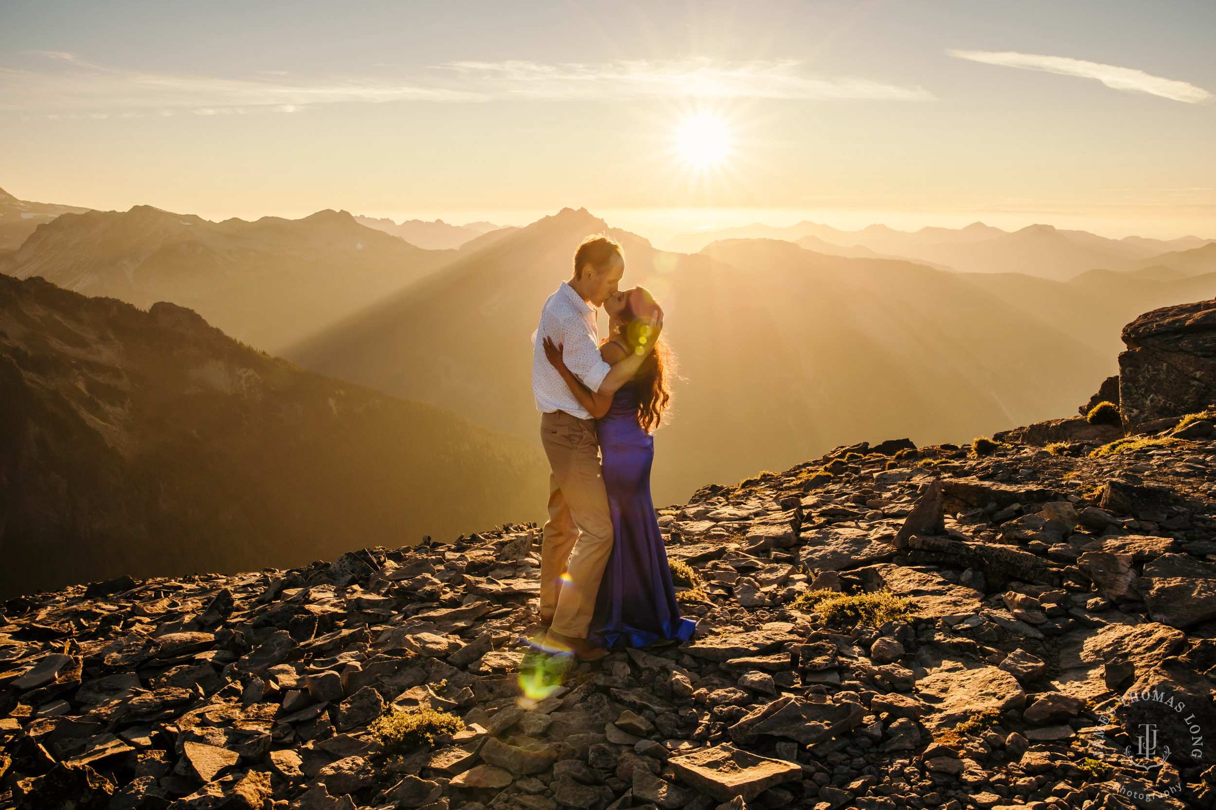 Mount Rainier adventure engagement by Seattle adventure wedding photographer James Thomas Long Photography