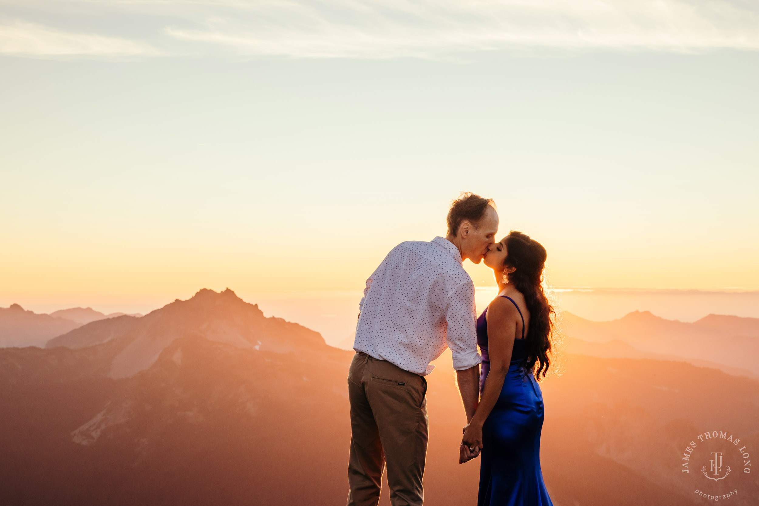 Mount Rainier adventure engagement by Seattle adventure wedding photographer James Thomas Long Photography