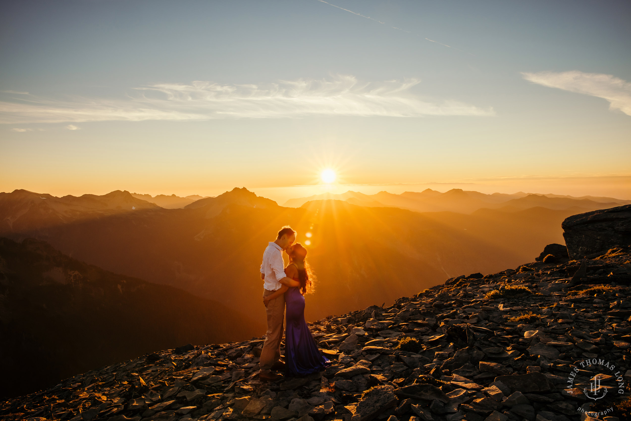 Mount Rainier adventure engagement by Seattle adventure wedding photographer James Thomas Long Photography