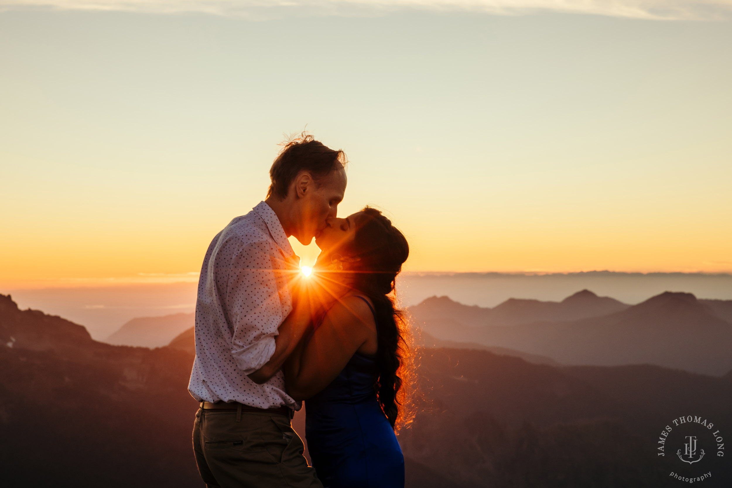 Mount Rainier adventure engagement by Seattle adventure wedding photographer James Thomas Long Photography