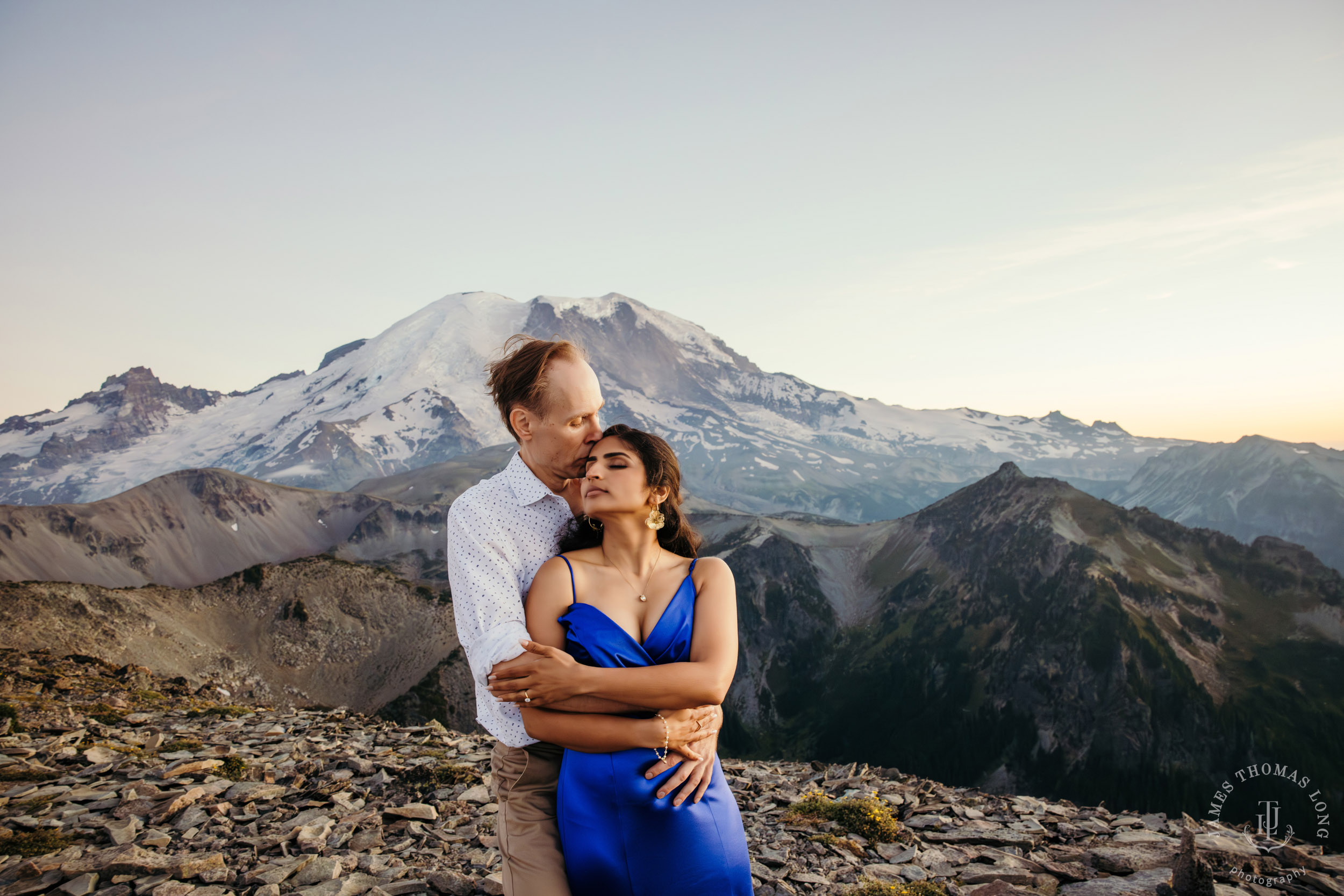 Mount Rainier adventure engagement by Seattle adventure wedding photographer James Thomas Long Photography