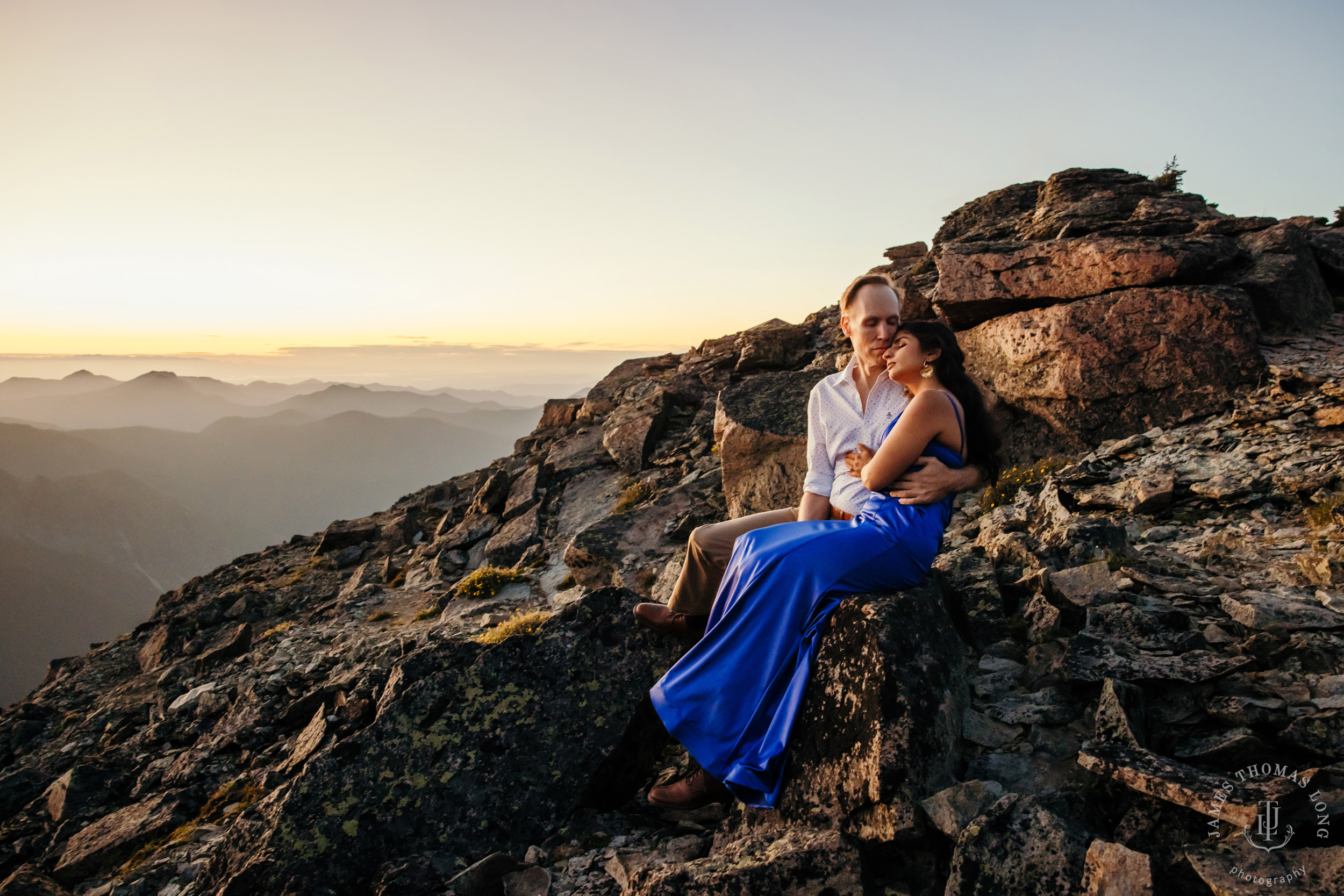 Mount Rainier adventure engagement by Seattle adventure wedding photographer James Thomas Long Photography