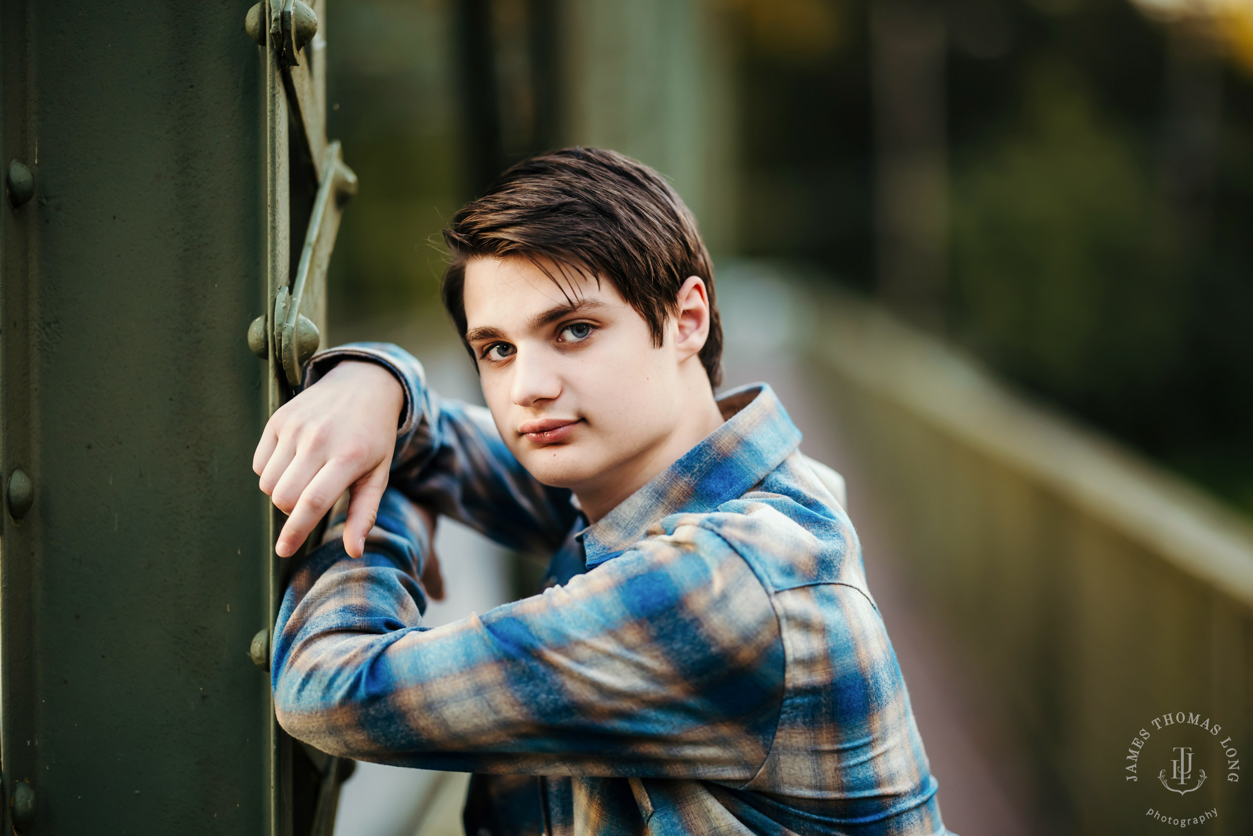 Downtown Snoqualmie high school senior portrait session by Snoqualmie senior portrait photographer James Thomas Long Photography