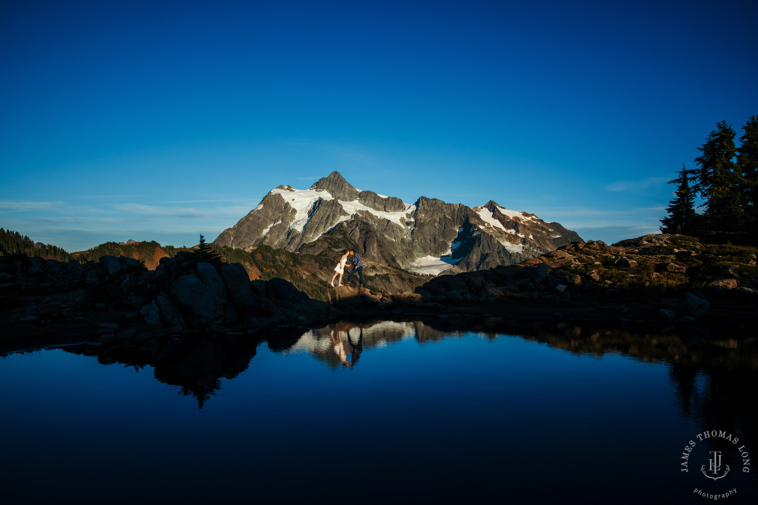 Mount Baker North Cascades adventure engagement by Seattle adventure wedding photographer James Thomas Long Photography