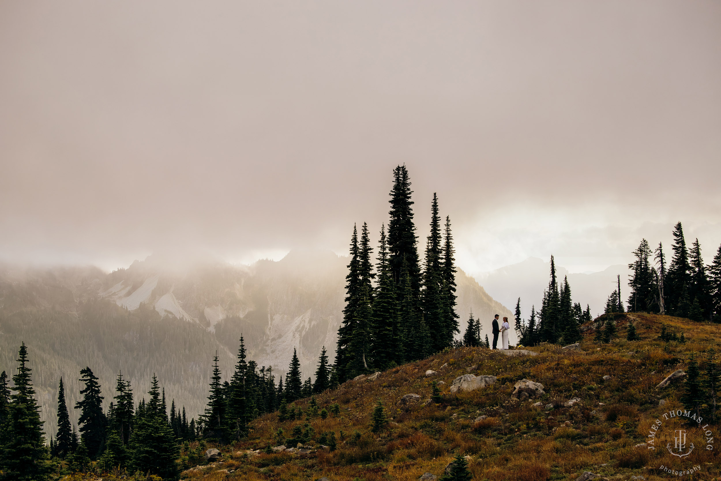 Mount Rainier elopement by Seattle adventure wedding photographer James Thomas Long Photography