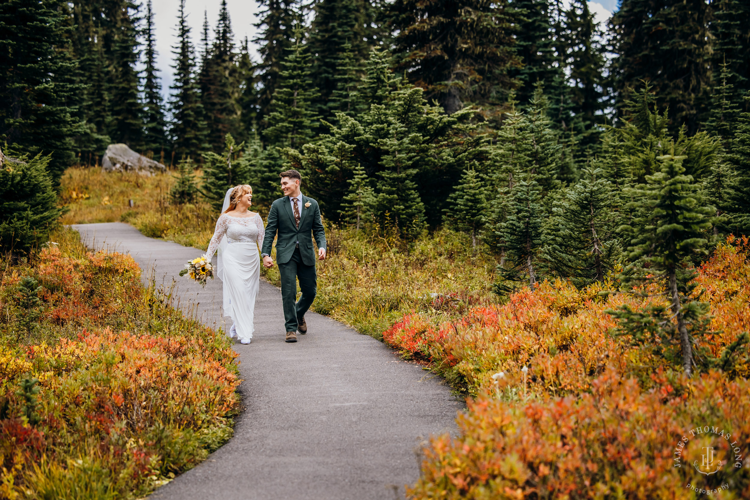 Mount Rainier elopement by Seattle adventure wedding photographer James Thomas Long Photography