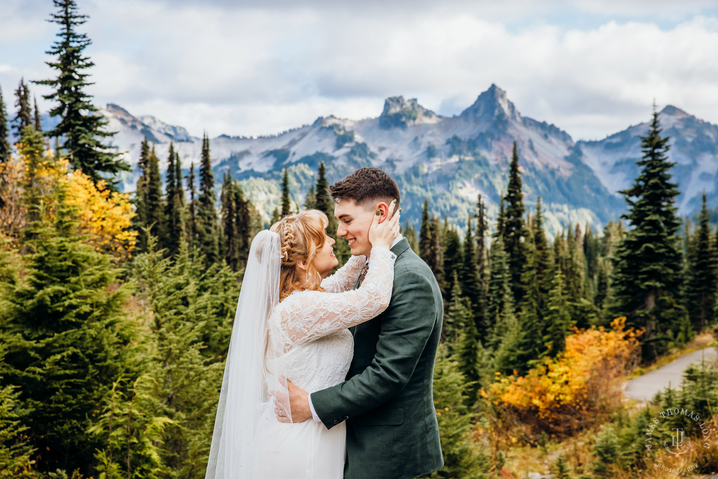 Mount Rainier elopement by Seattle adventure wedding photographer James Thomas Long Photography