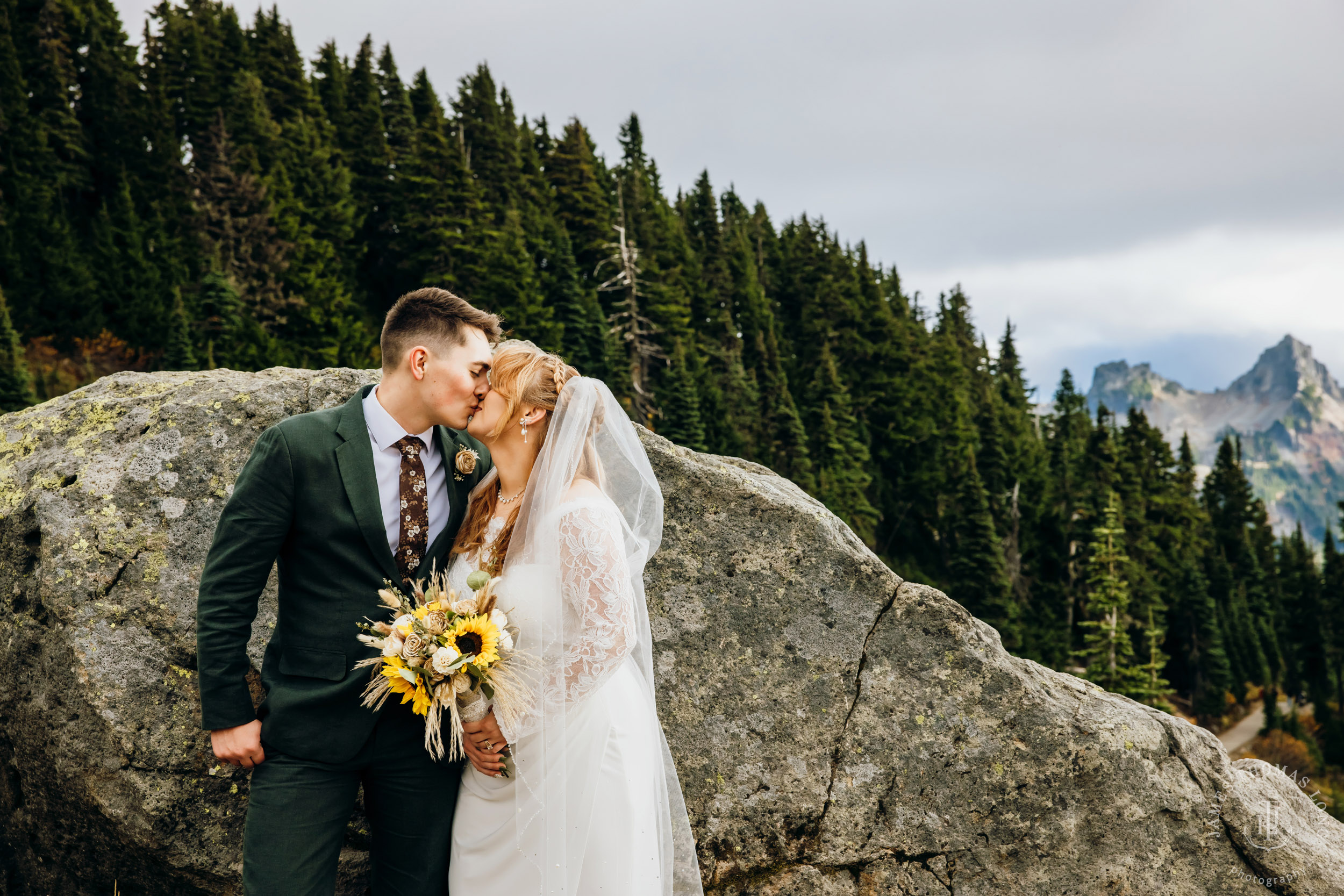 Mount Rainier elopement by Seattle adventure wedding photographer James Thomas Long Photography