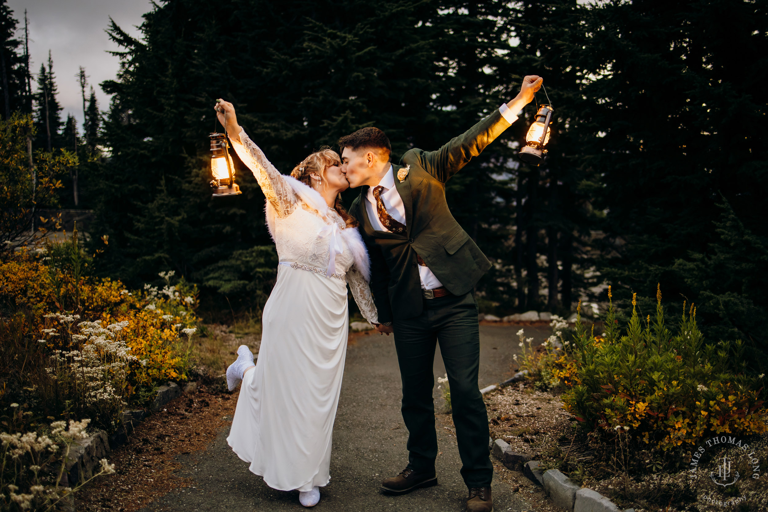 Mount Rainier elopement by Seattle adventure wedding photographer James Thomas Long Photography