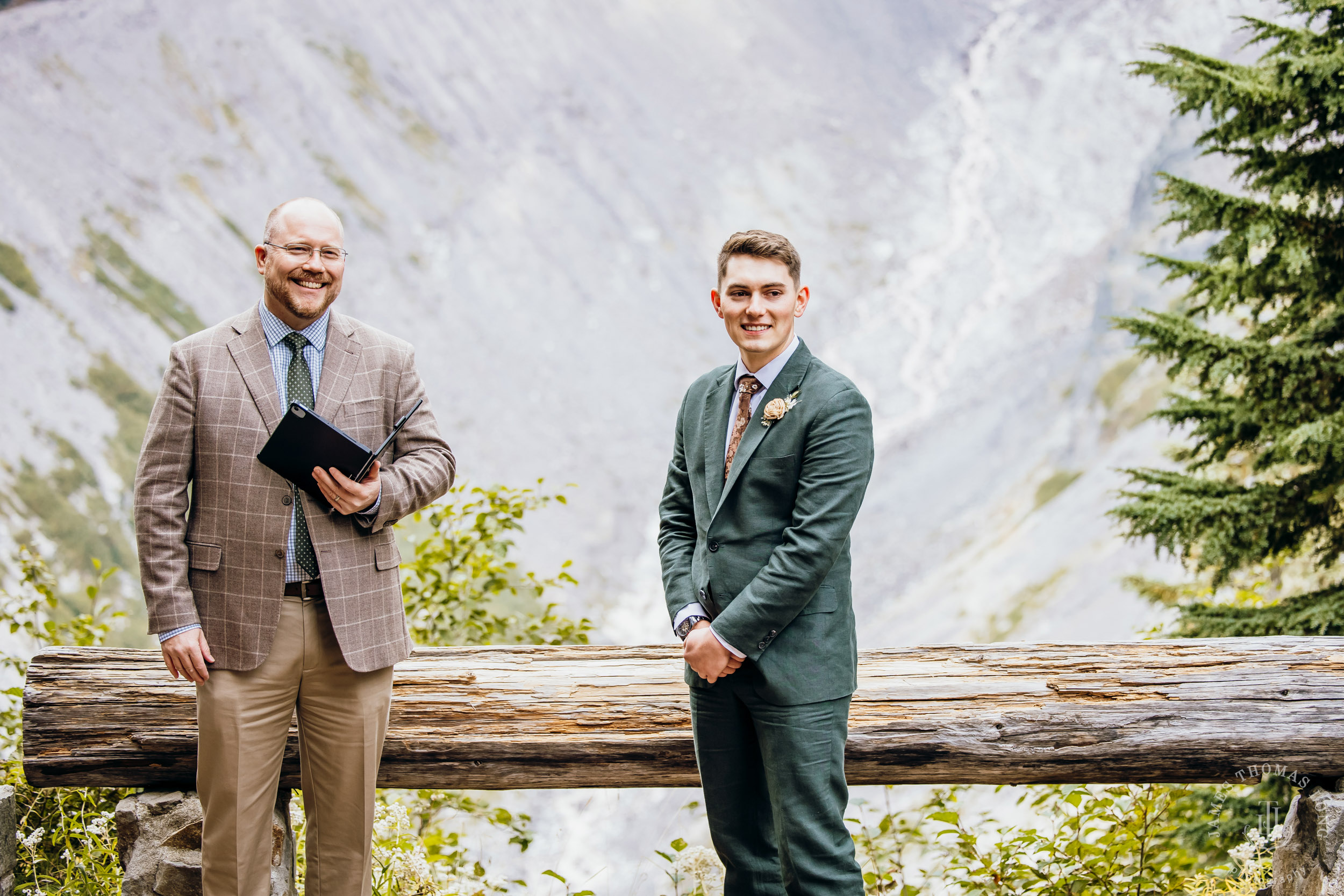 Mount Rainier elopement by Seattle adventure wedding photographer James Thomas Long Photography