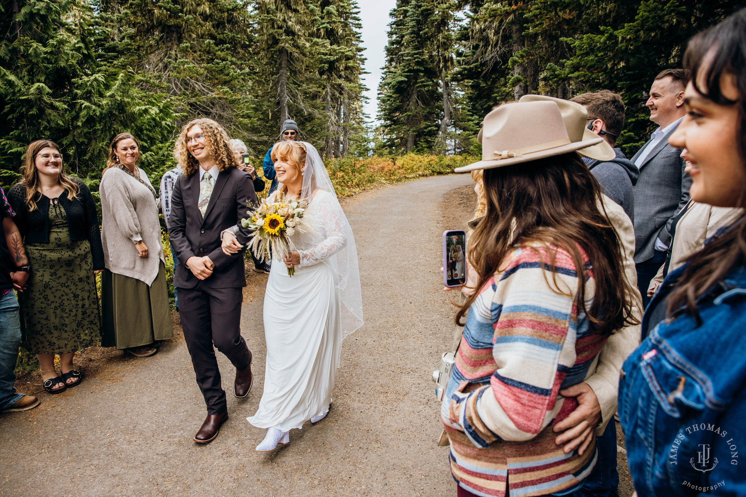 Mount Rainier elopement by Seattle adventure wedding photographer James Thomas Long Photography
