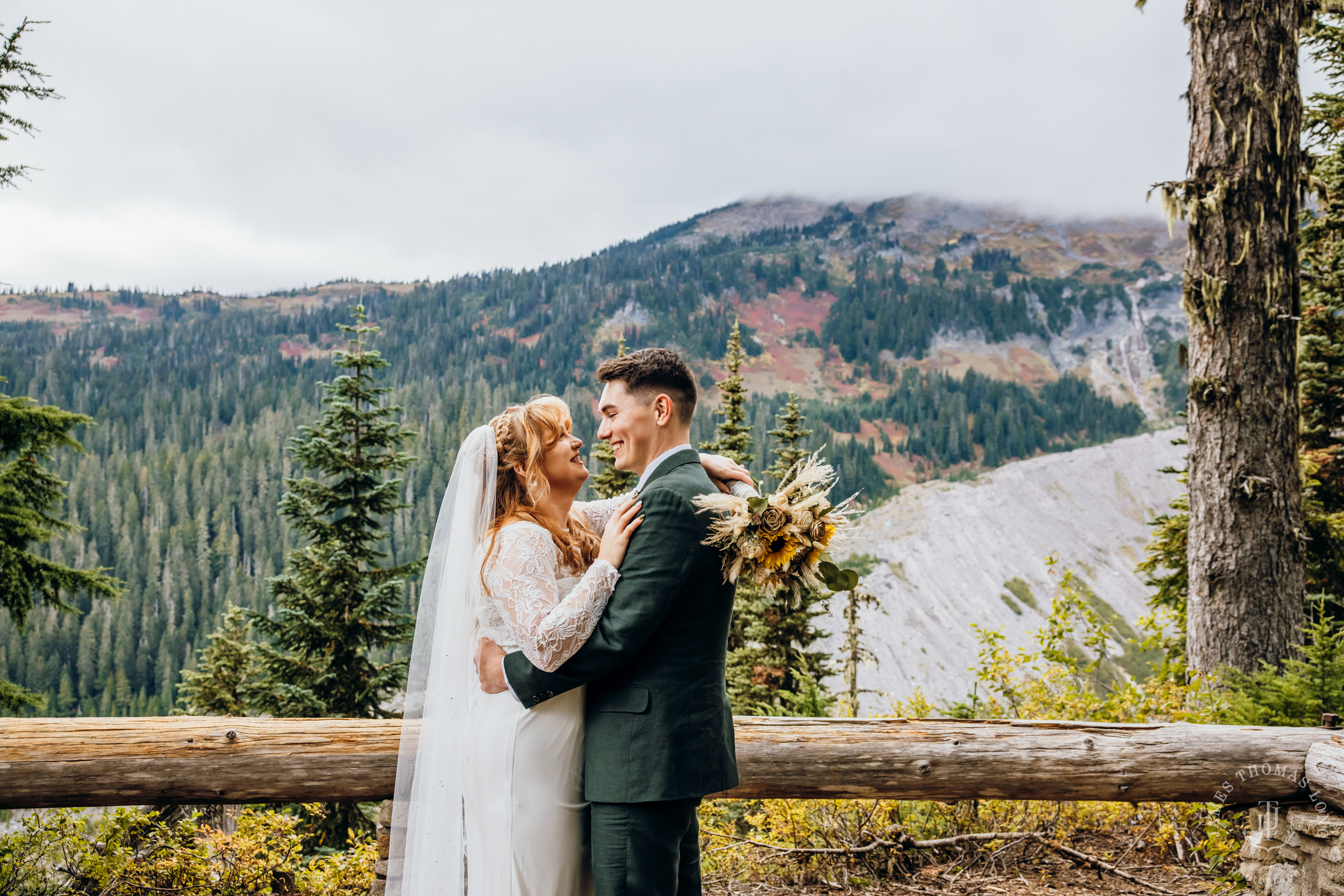 Mount Rainier elopement by Seattle adventure wedding photographer James Thomas Long Photography