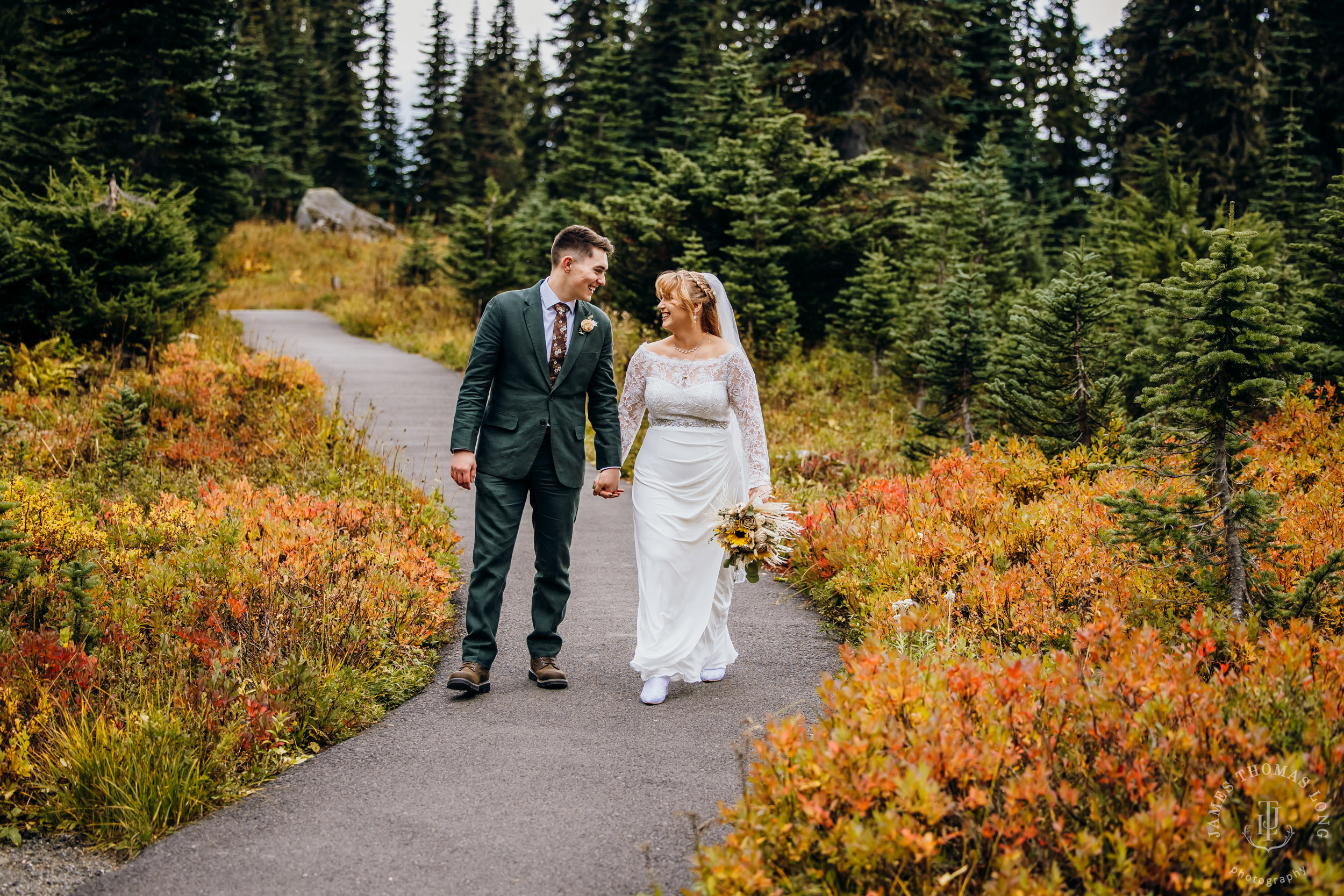 Mount Rainier elopement by Seattle adventure wedding photographer James Thomas Long Photography