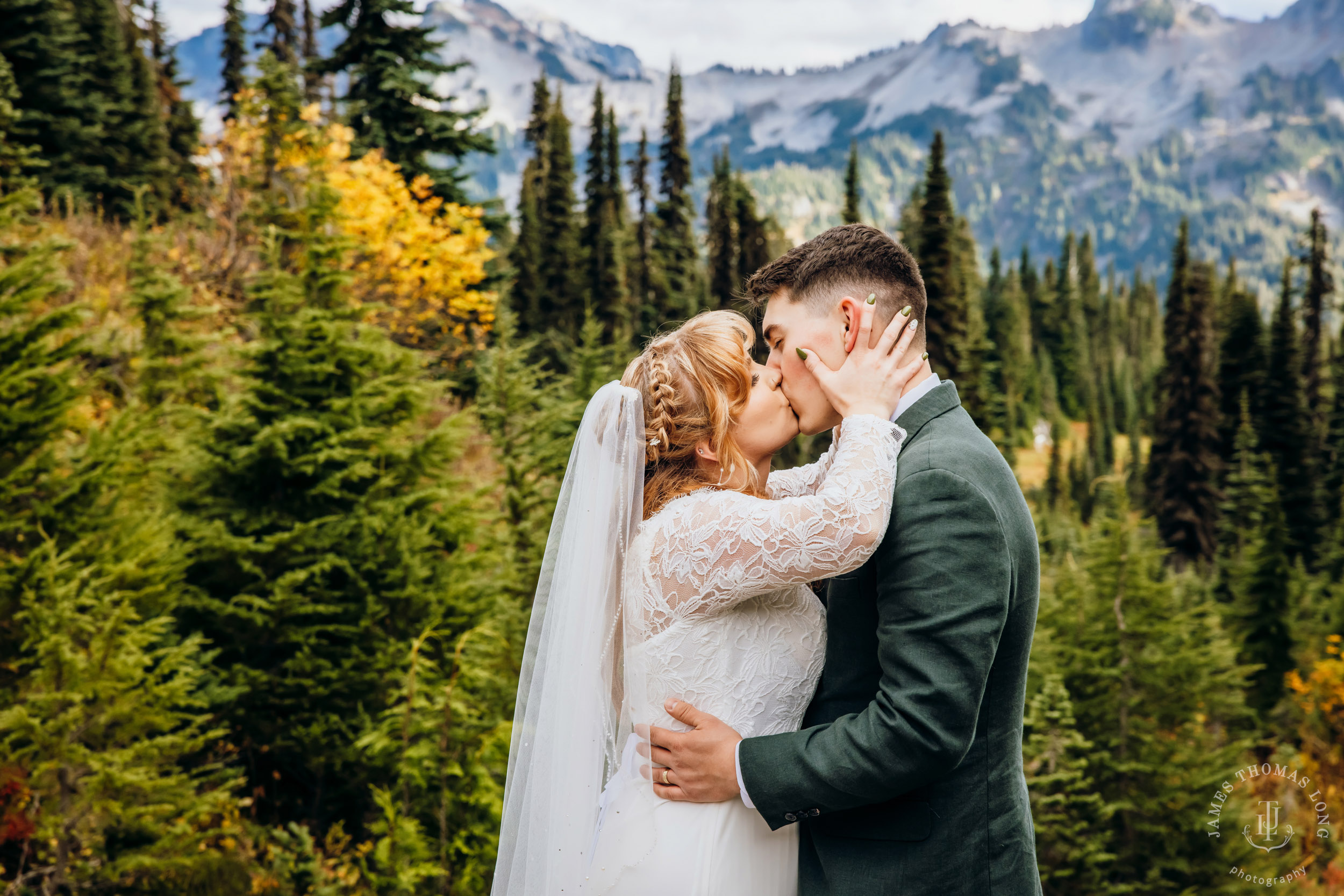 Mount Rainier elopement by Seattle adventure wedding photographer James Thomas Long Photography