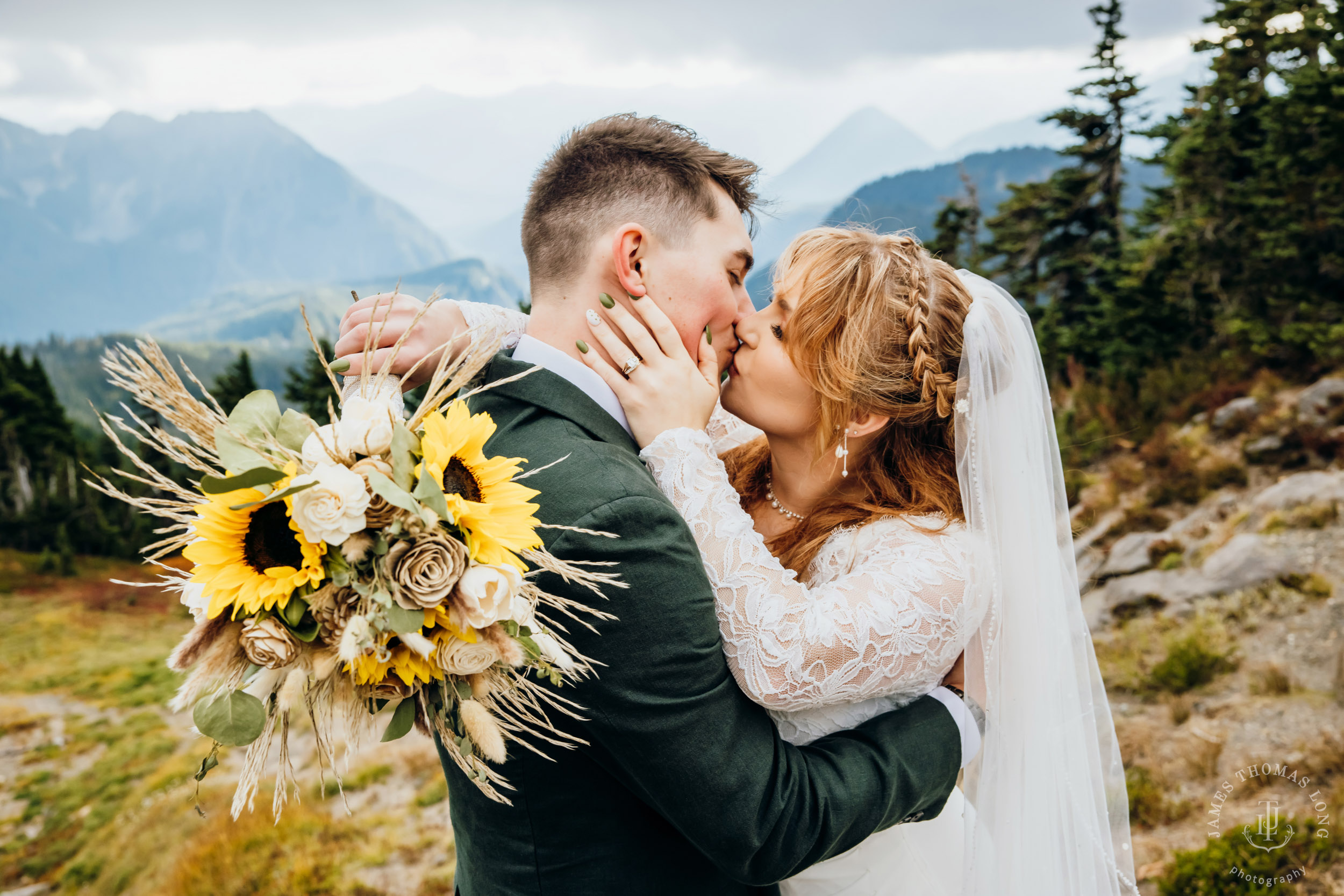 Mount Rainier elopement by Seattle adventure wedding photographer James Thomas Long Photography