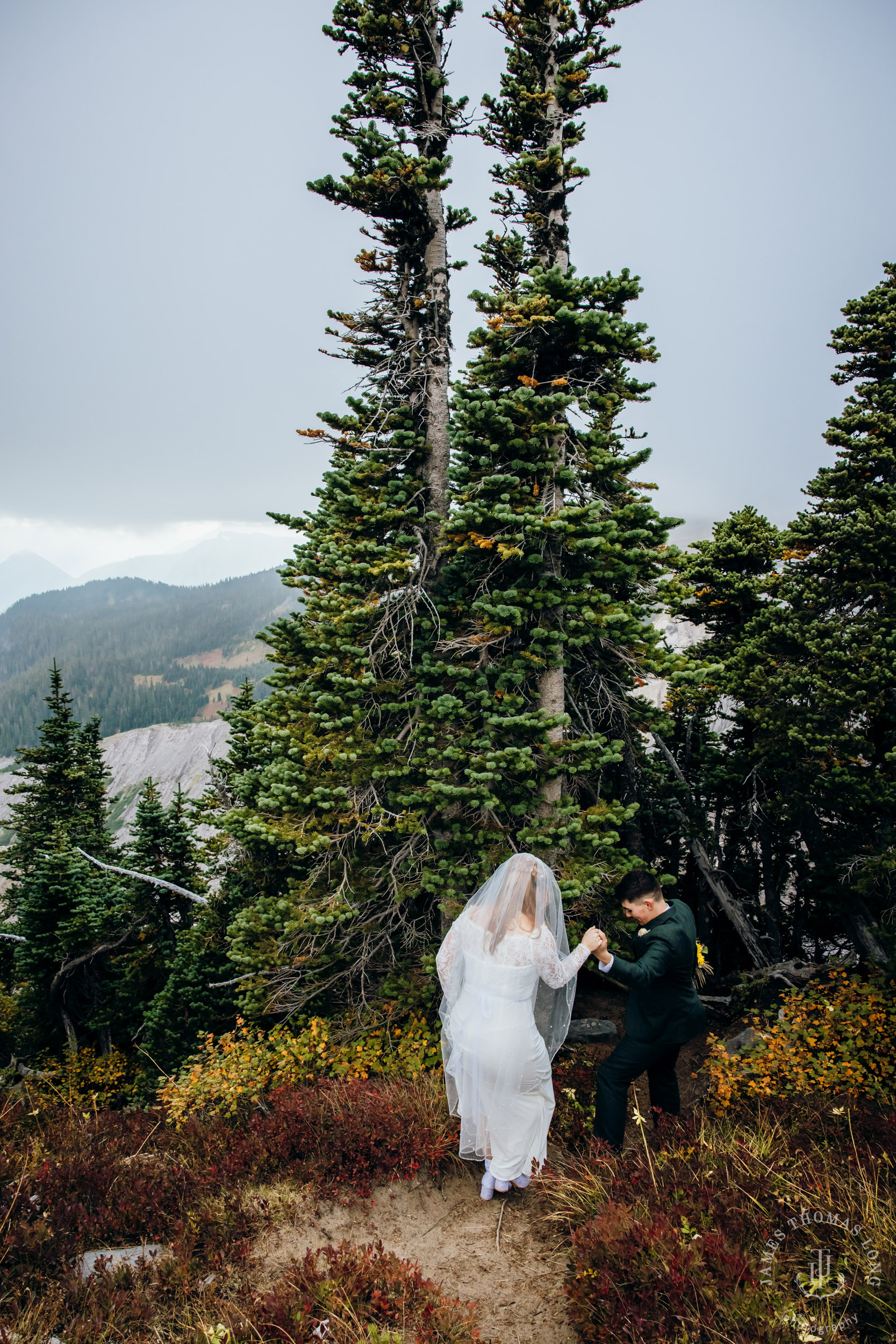 Mount Rainier elopement by Seattle adventure wedding photographer James Thomas Long Photography