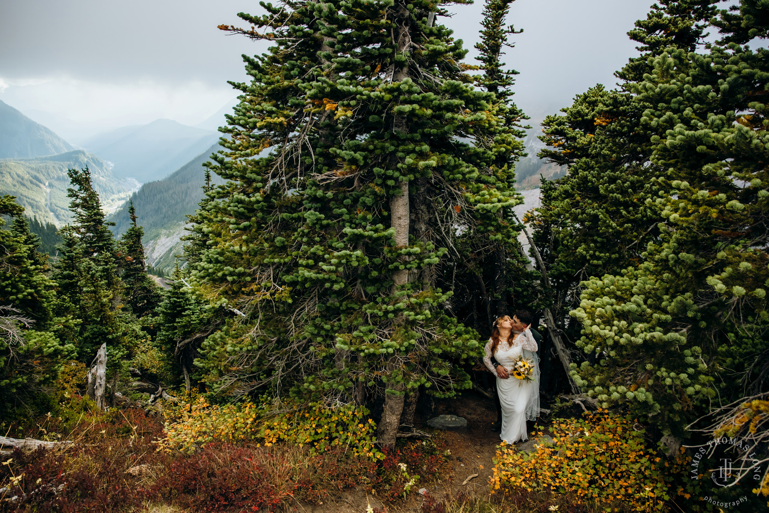 Mount Rainier elopement by Seattle adventure wedding photographer James Thomas Long Photography