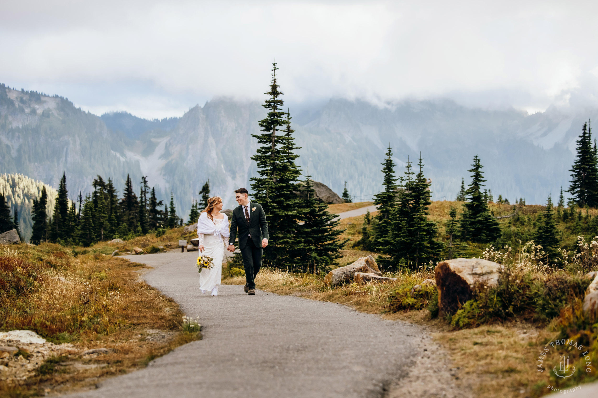 Mount Rainier elopement by Seattle adventure wedding photographer James Thomas Long Photography