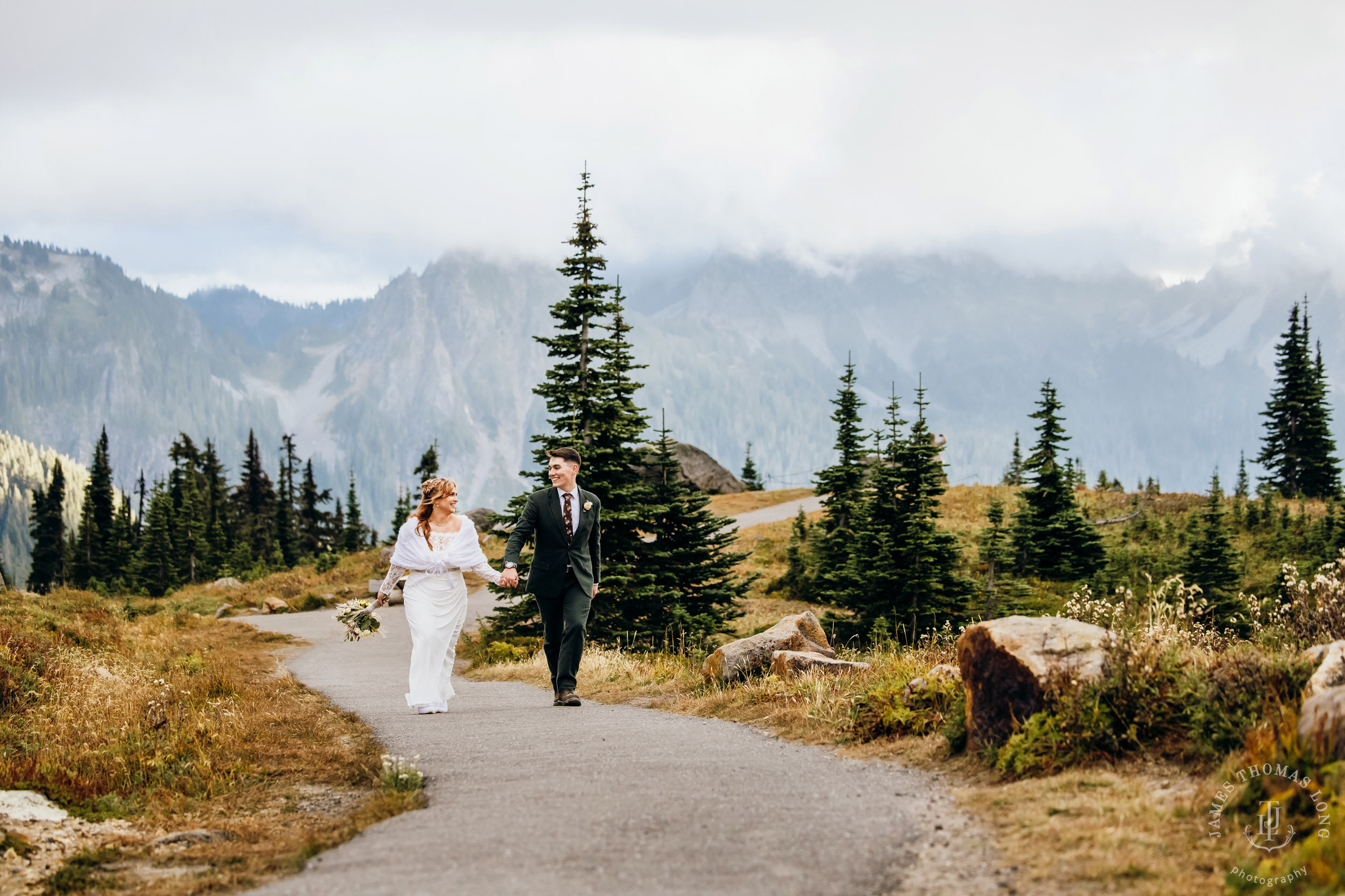 Mount Rainier elopement by Seattle adventure wedding photographer James Thomas Long Photography