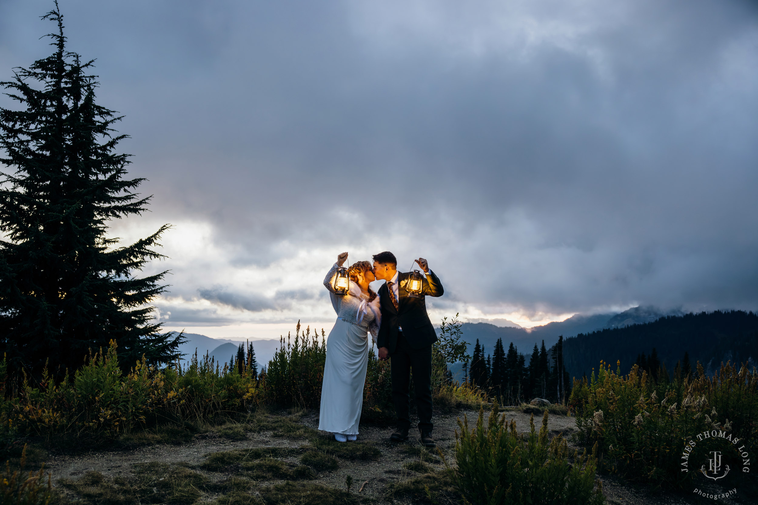 Mount Rainier elopement by Seattle adventure wedding photographer James Thomas Long Photography